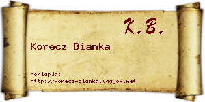 Korecz Bianka névjegykártya